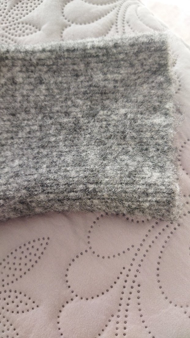 Gri V Yakalı Örgü Kadın Yün Kazak - Görsel 2