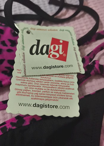 Pembe Leopar Desenli Dagi marka  üstü püskül Detaylı Bikini - Görsel 5