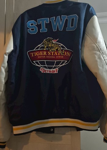 Lacivert Kırık Beyaz Spor Kolej Ceket 40 Beden - Görsel 5