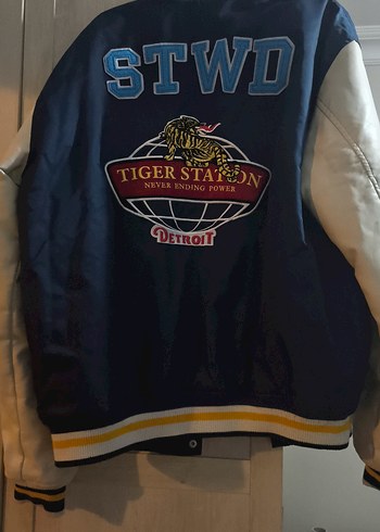 Lacivert Kırık Beyaz Spor Kolej Ceket 40 Beden - Görsel 4