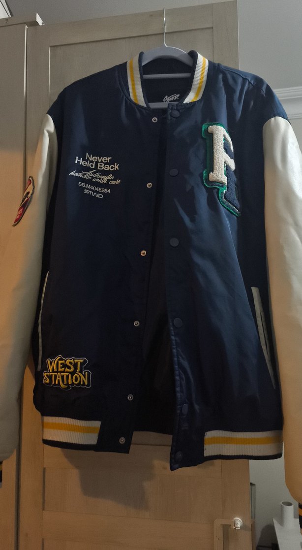 Lacivert Kırık Beyaz Spor Kolej Ceket 40 Beden - Görsel 3