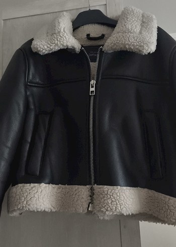 Kürk Detaylı Siyah Deri Kadın Ceket - Görsel 3