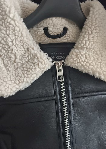 Kürk Detaylı Siyah Deri Kadın Ceket - Görsel 10