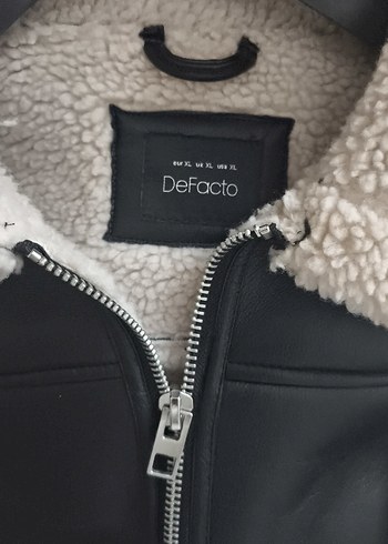 Kürk Detaylı Siyah Deri Kadın Ceket - Görsel 5