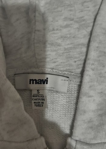 Çok acık gri renk crop kadın kapşonlu sweatshirt - Görsel 7