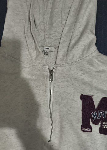 Çok acık gri renk crop kadın kapşonlu sweatshirt - Görsel 6