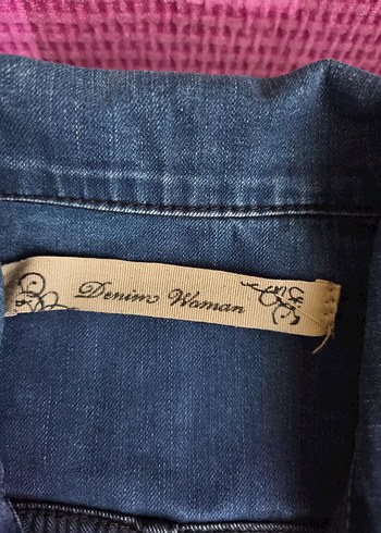 Kadın Lacivert Kot Ceket Düğmeli - Görsel 5