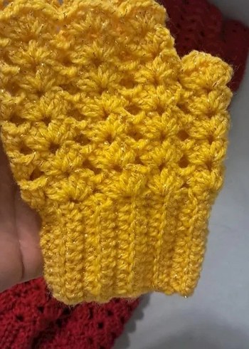 Bordo Örgü Bohem Kadın Eldiveni - Görsel 19