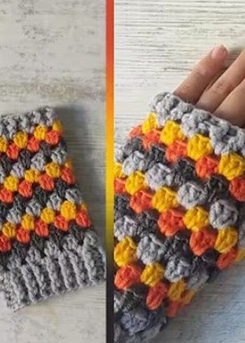 Bordo Örgü Bohem Kadın Eldiveni - Görsel 8