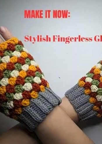 Bordo Örgü Bohem Kadın Eldiveni - Görsel 6