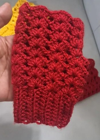 Bordo Örgü Bohem Kadın Eldiveni - Görsel 20