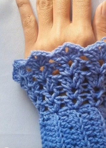 Bordo Örgü Bohem Kadın Eldiveni - Görsel 18