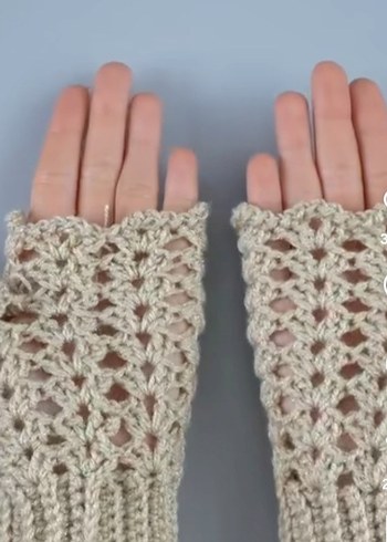 Bordo Örgü Bohem Kadın Eldiveni - Görsel 9