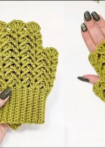 Bordo Örgü Bohem Kadın Eldiveni - Görsel 3