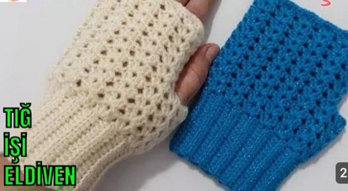 Bordo Örgü Bohem Kadın Eldiveni - Görsel 5