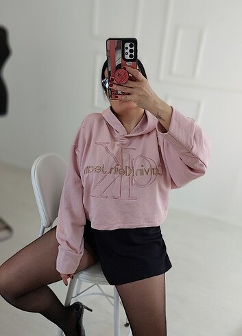 Pembe calvin sweat  - Görsel 2