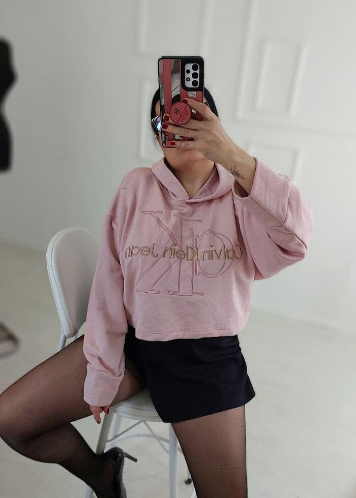 Pembe calvin sweat  - Görsel 2