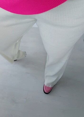 Ekru triko pantolon - Görsel 3
