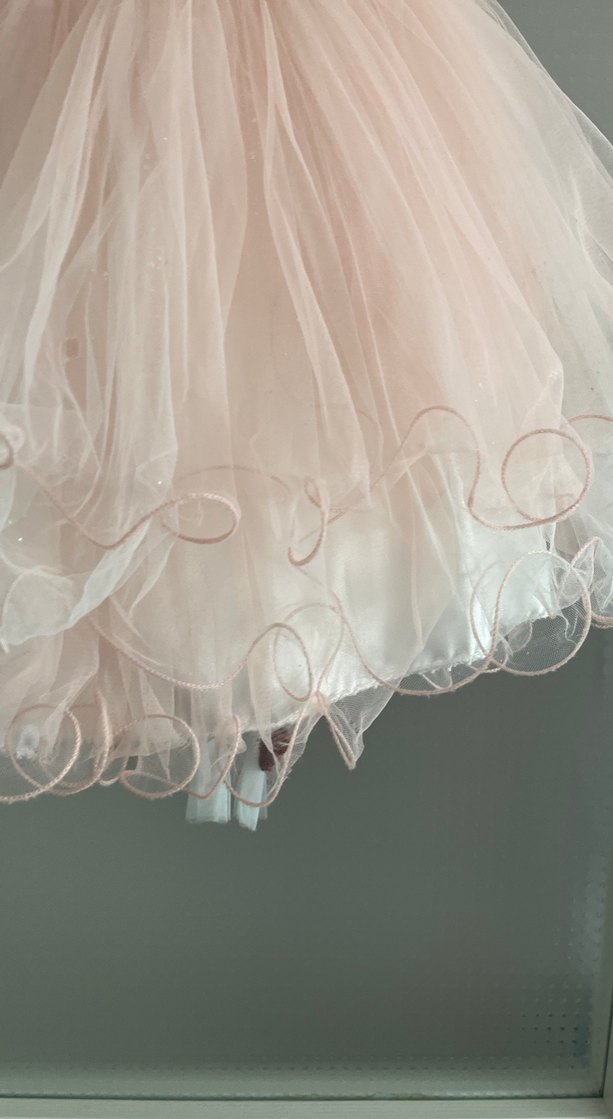 Pembe Kolsuz Fırfırlı Kız Çocuk Elbisesi - Görsel 4