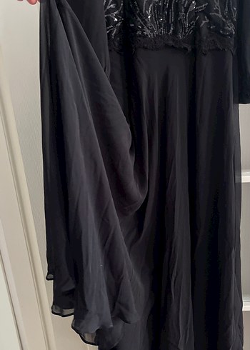 Nakışlı Siyah Uzun Kollu Abiye Elbise - Görsel 7