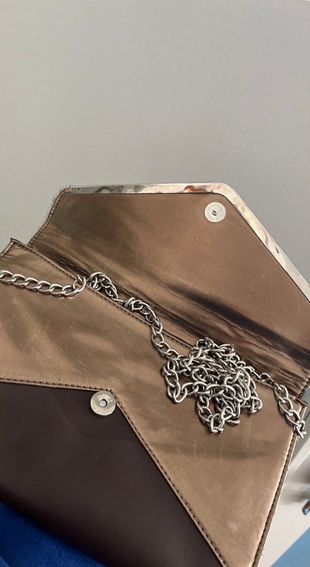 Kahverengi Kürklü Deri Kadın Portföy Çanta - Görsel 4