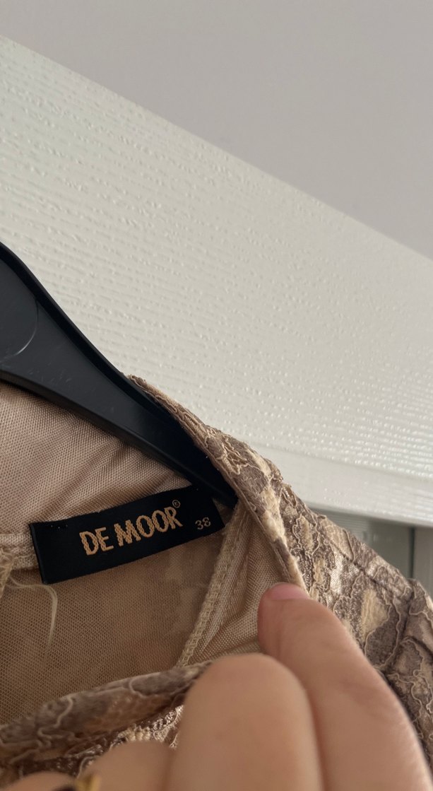 Dantel Detaylı Sütlü Kahverengi Uzun Abiye Elbise - Görsel 5