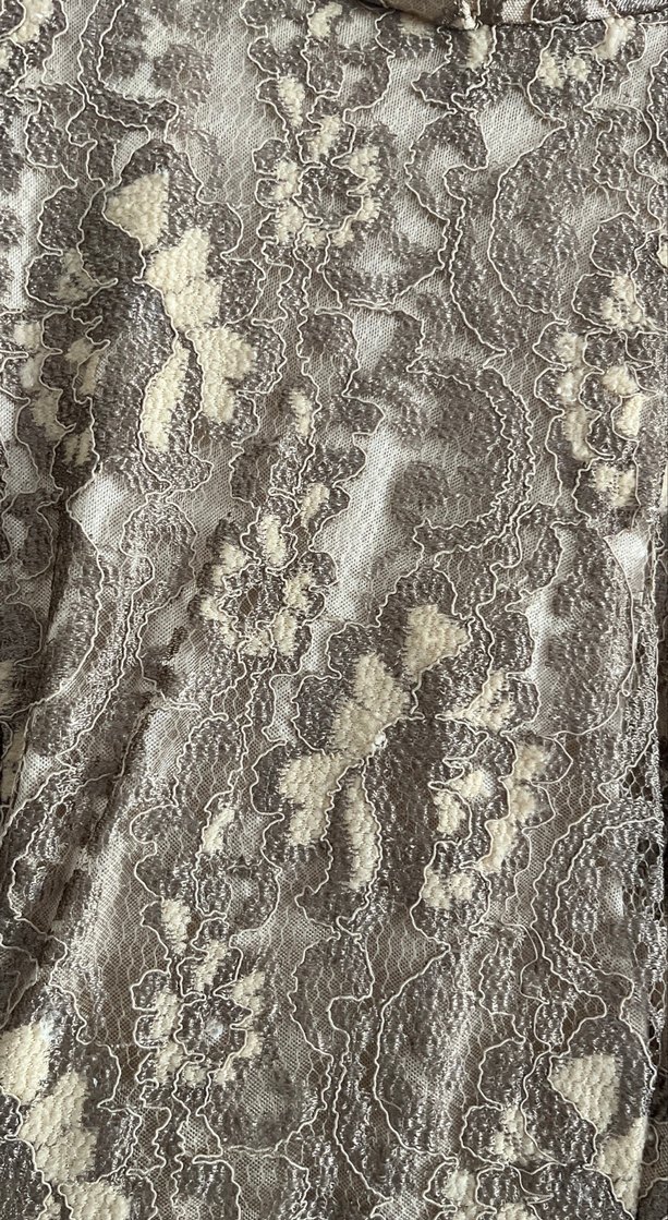 Dantel Detaylı Sütlü Kahverengi Uzun Abiye Elbise - Görsel 4