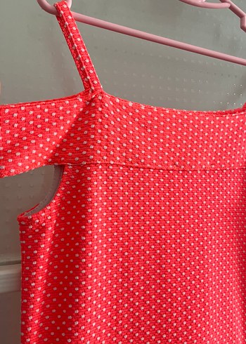 Puantiye Desenli Pileli Kız Elbisesi - Görsel 3