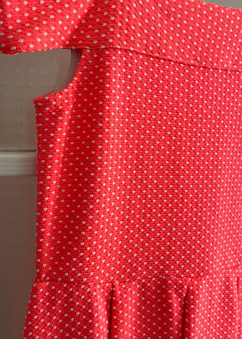 Puantiye Desenli Pileli Kız Elbisesi - Görsel 2