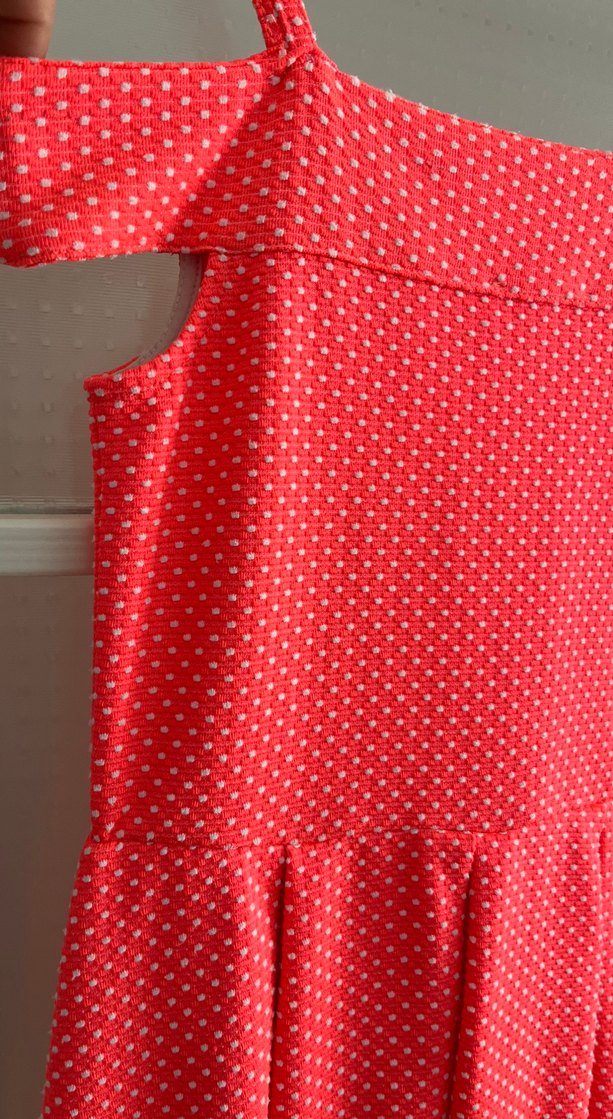 Puantiye Desenli Pileli Kız Elbisesi - Görsel 2