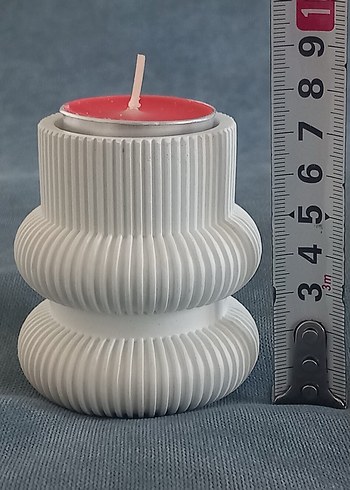 Beyaz Modern Tealight Mumluk - Görsel 2