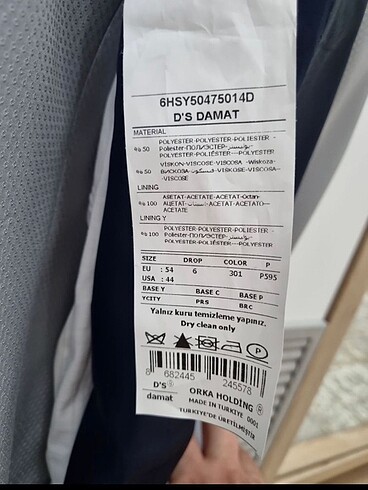 54 Beden Damatlık takımı