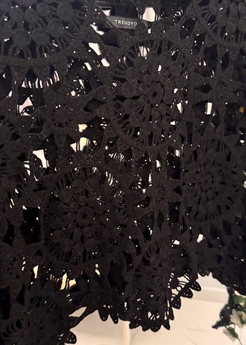 Dantel Detaylı Siyah Gotik Kadın Bluz - Görsel 3