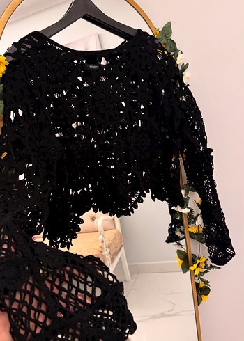 Dantel Detaylı Siyah Gotik Kadın Bluz - Görsel 4