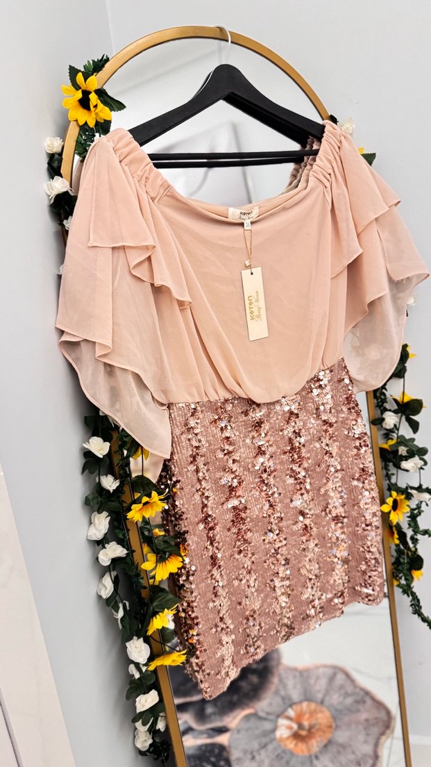 Volanlı Kısa Straplez Bohem Elbise - Görsel 3