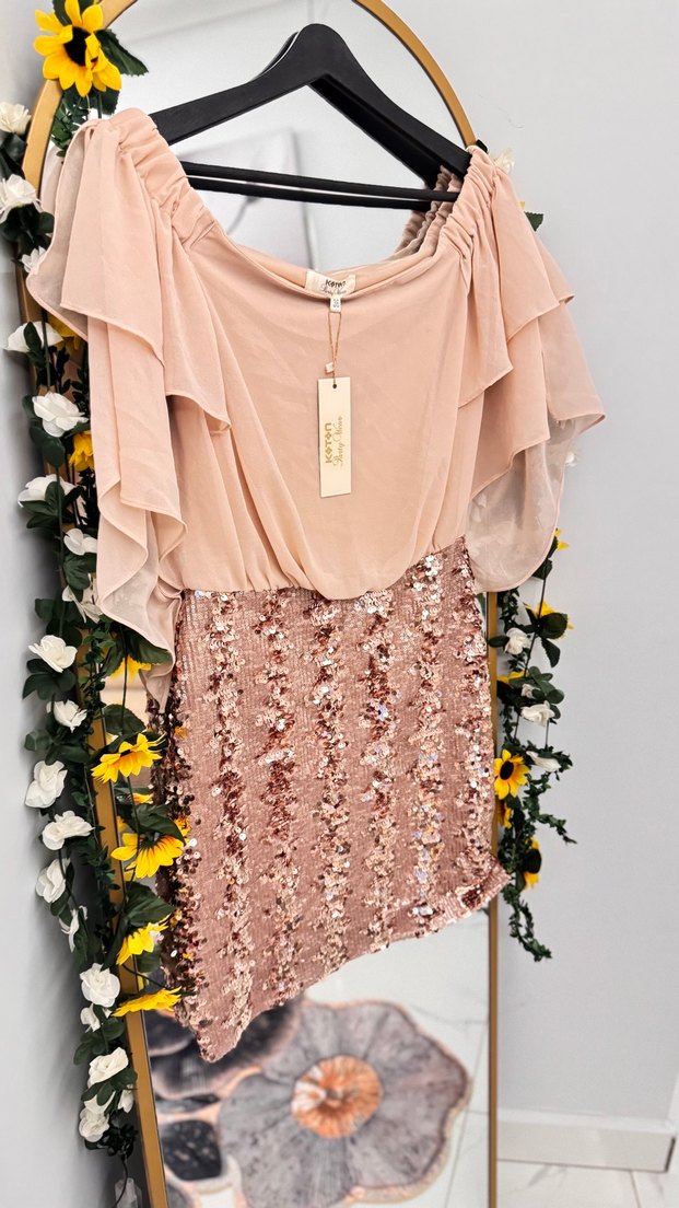 Volanlı Kısa Straplez Bohem Elbise - Görsel 5