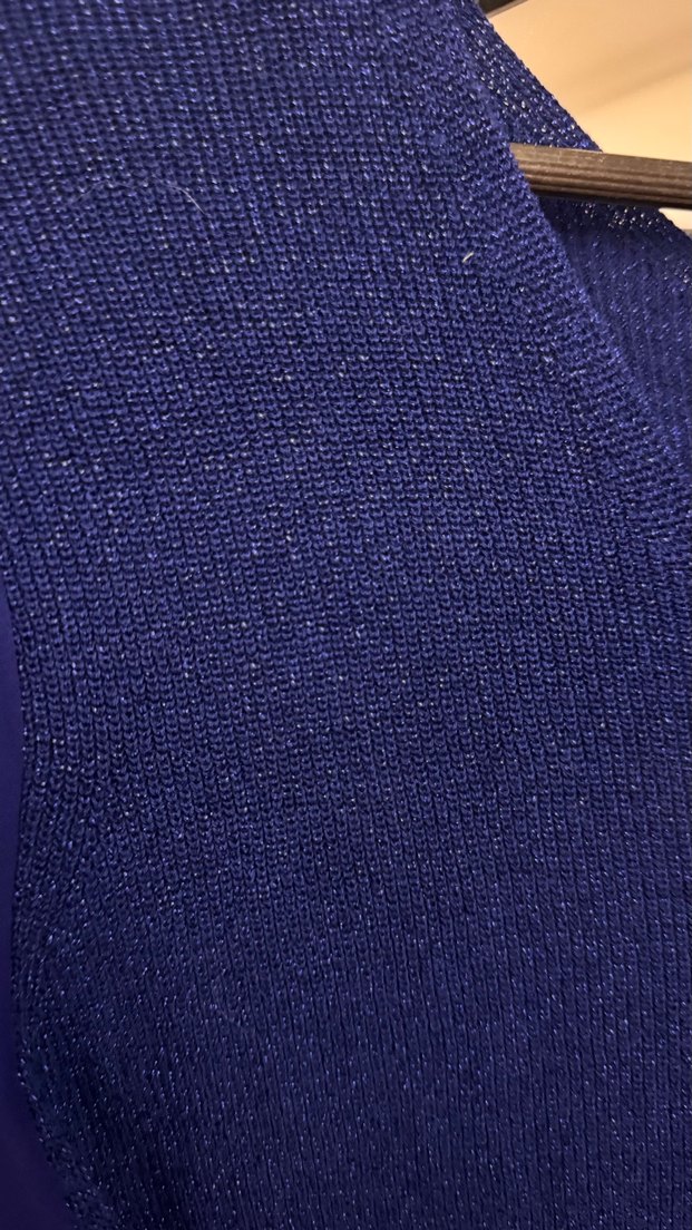 V Yaka Mavi baharlık triko  Kadın Kazak - Görsel 5