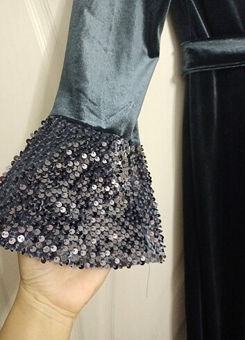 Kadife tesettür abiye  - Görsel 2