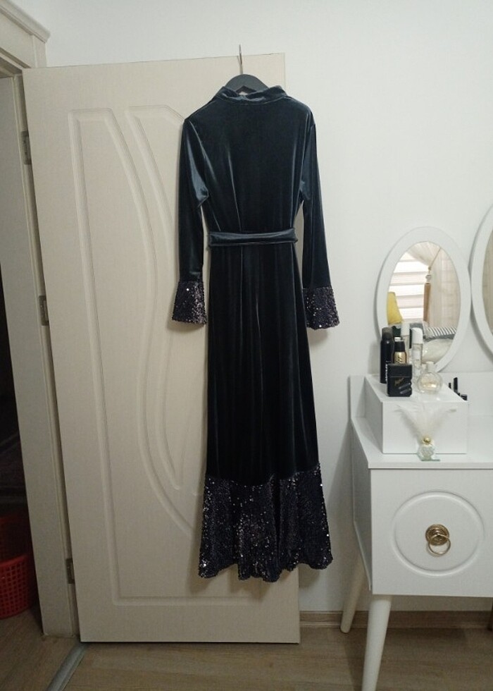 Kadife tesettür abiye  - Görsel 3