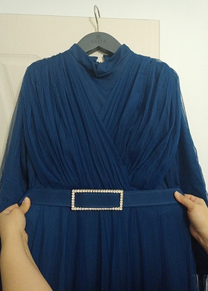 Tüllü tesettür abiye  - Görsel 3