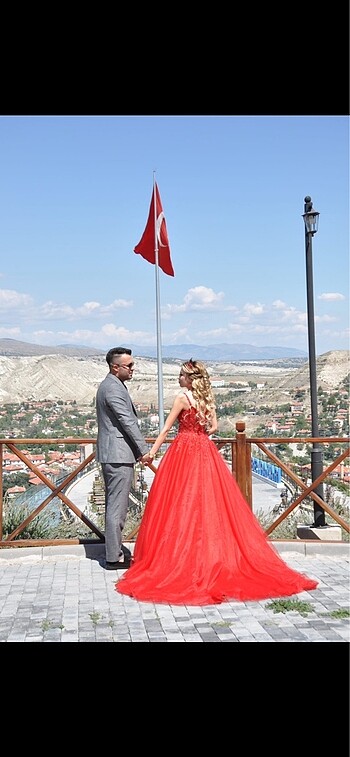 36 Beden bordo Renk Kınalık gelinlik