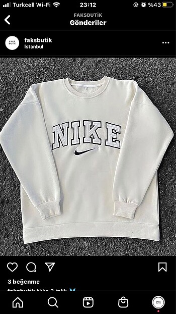 Nike 3 iplik Sweatshirt