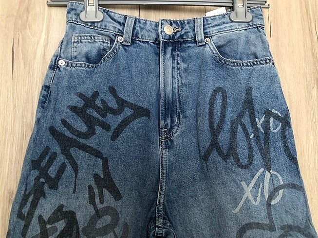 H&M H&M desenli wide leg jean