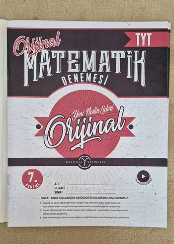  Orijinal Yayınları TYT Matematik Denemeleri