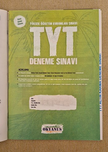  Beden Renk TYT Altın Karma Deneme Seti