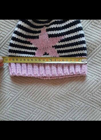 1-2 Yaş, 19 cm Beden pembe Renk #koton #sapka 