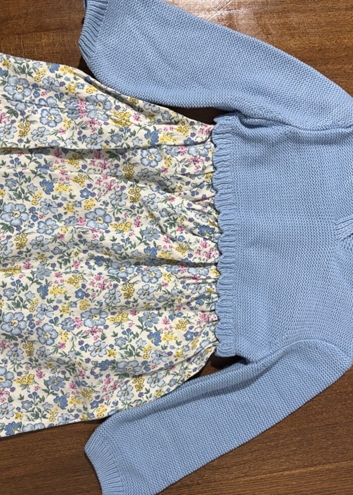 Mavi çiçekli elbise - Görsel 5