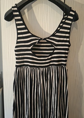 Çizgili Midi  Elbise - Görsel 2