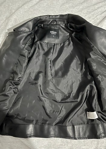 Siyah Kadın Deri Biker Ceket - Görsel 3