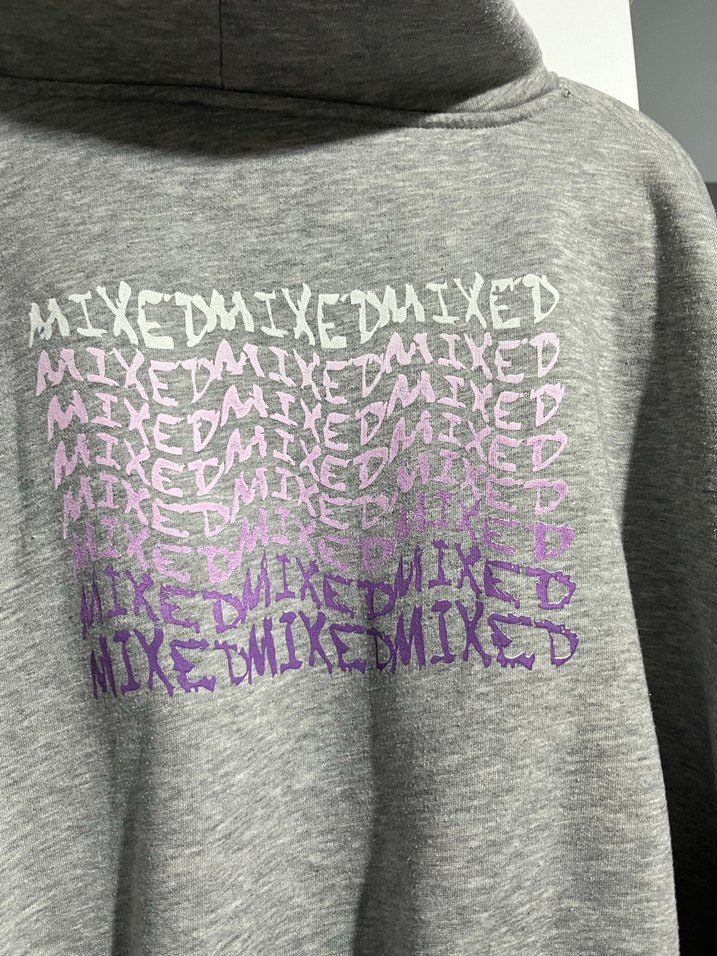 Gri Kadın Kapüşonlu Salaş Sweatshirt - Görsel 4